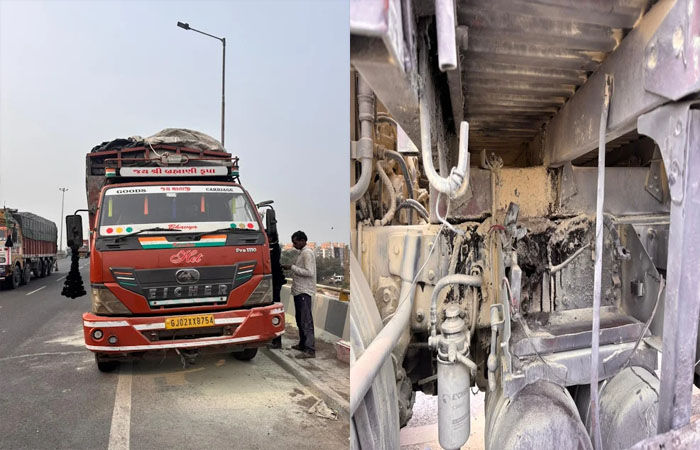 વડોદરા નજીક જાંબુઆ હાઇવે પર કપાસ ભરેલી ટેમ્પામાં આગ લાગતા અફરાતફરી 1 - image