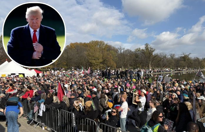 અમેરિકામાં ટ્રમ્પ સામે મોટાપાયે દેખાવ, 'ઈમ્પીચ, કન્વિક્શન એન્ડ રિમૂવ...'ની નારેબાજી 1 - image