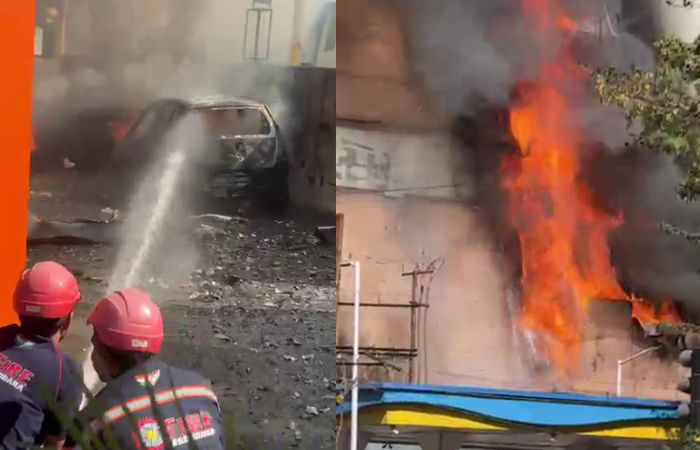 વડોદરાના મોલમાં ભીષણ આગ, પેટ્રોલપંપ પાસે બે કાર બળીને ખાખ, રજાને કારણે મોટી દુર્ઘટના ટળી 2 - image