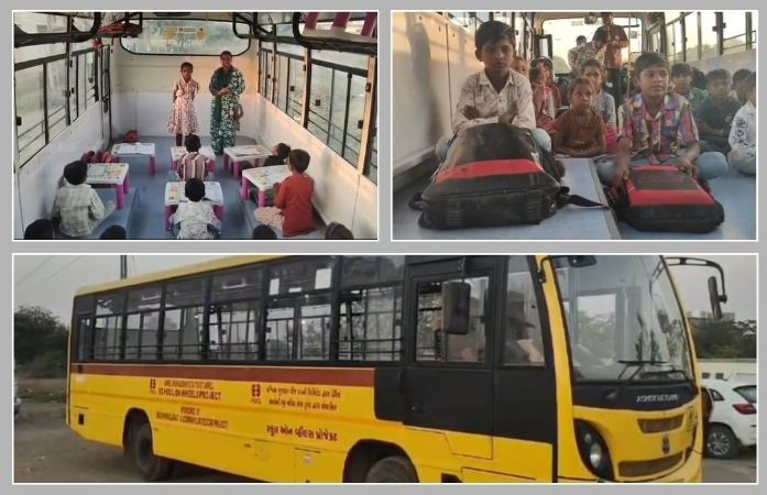 અમરેલી: બસ બની ગઈ 'હરતી-ફરતી શાળા', ગરીબ બાળકો માટે બની આશાનું કિરણ, 5 વર્ષથી ઘડાઈ રહ્યું છે ભવિષ્ય 1 - image