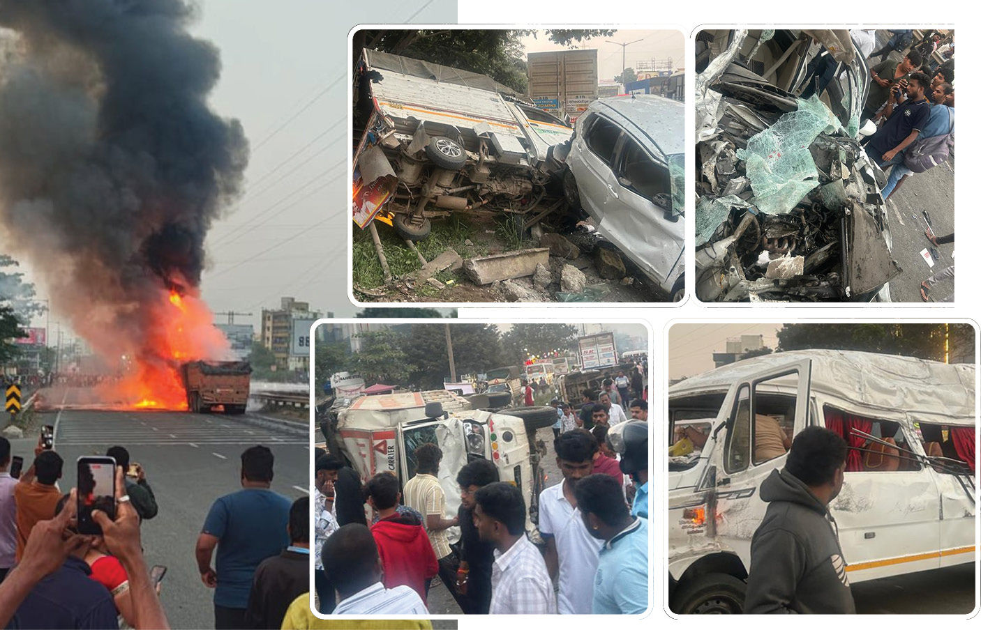 VIDEO : મહારાષ્ટ્રમાં મોટી દુર્ઘટના: પુણેમાં ટ્રકે અનેક વાહનોને ટક્કર મારતા લાગી આગ, 8 લોકોના દાઝી જતા મોત 1 - image