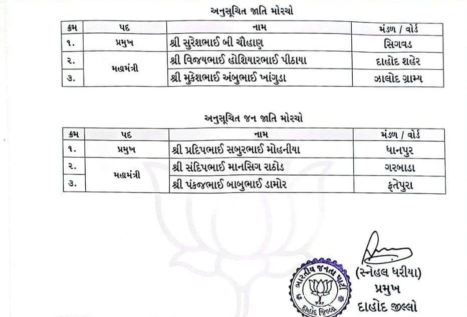 ગુજરાતના 3 જિલ્લાના ભાજપ સંગઠનમાં મોટા ફેરબદલ! જુઓ કયા નેતાઓને સોંપાઈ જવાબદારી 11 - image