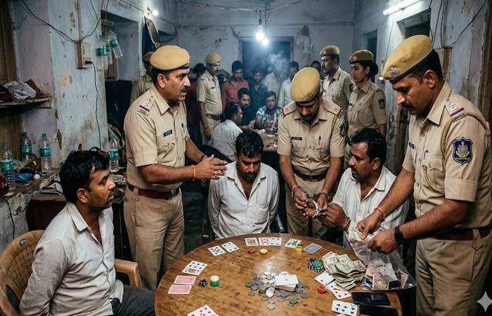 જામજોધપુર તાલુકાના તરસાઈ ગામે જુગાર અંગે દરોડો: પાંચ પત્તા પ્રેમીઓ પકડાયા 1 - image