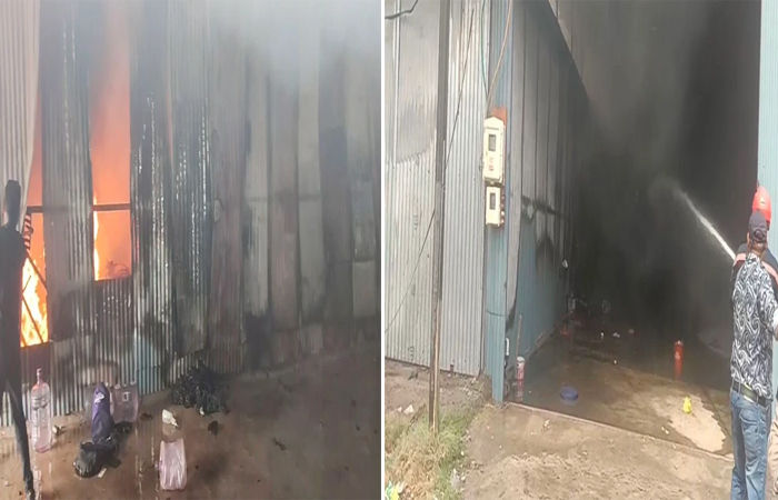 વડોદરાના ગોરવામાં વાહનોની બેટરીના ગોડાઉનમાં ભીષણ આગ, 7 ફાયર ફાઈટર કામે લાગ્યા 2 - image