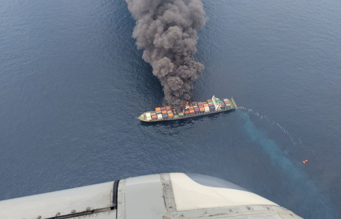 Singapore cargo ship catches fire off Kerala, Kochi and Kozhikode hospitals on alert