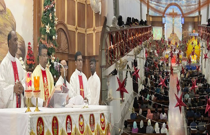 જામનગર શહેરમાં છેલ્લા 58 વર્ષથી કાર્યરત એકમાત્ર કેથોલિક 'સેક્રેડ હાર્ટ ચર્ચ'માં નાતાલના પર્વની ભવ્ય ઉજવણી 1 - image