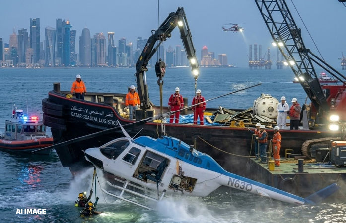 કતારમાં દરિયામાં હેલિકોપ્ટર તૂટી પડતા 6 લોકોના મોત, એક હજુ લાપતા, સર્ચ ઓપરેશન ચાલુ 1 - image