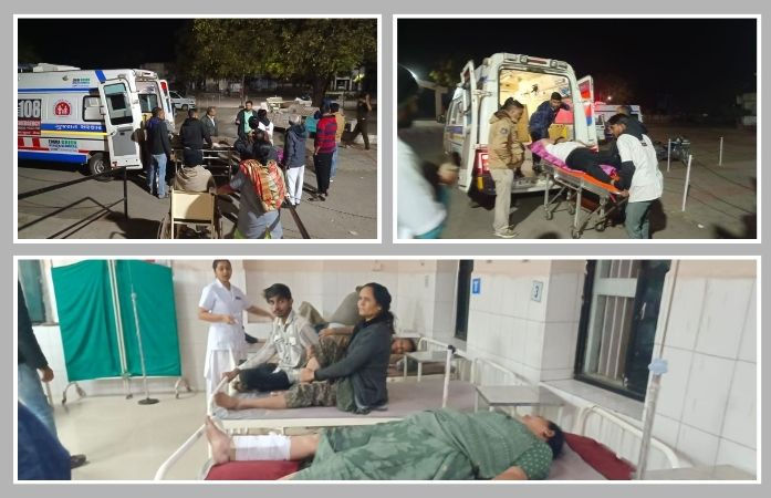 સાયલા-ચોટીલા હાઈવે પર જાનૈયાઓની બસ ટ્રકની પાછળ ઘૂસી, 24 લોકો ઈજાગ્રસ્ત 1 - image