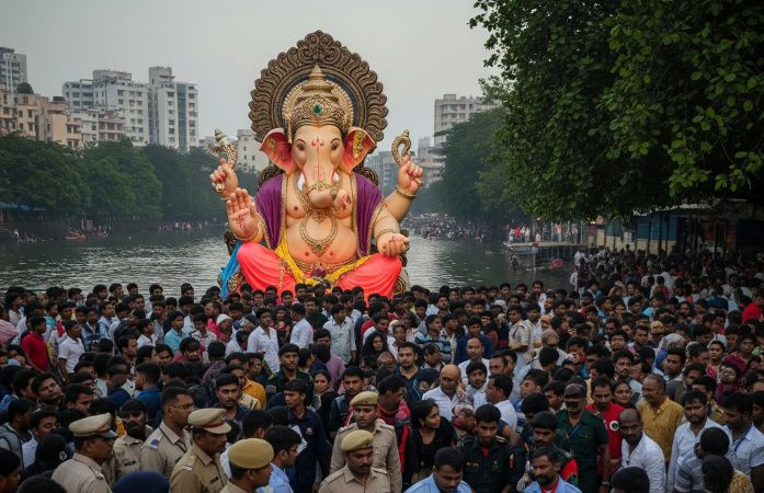 મુંબઈમાં ગણપતિ વિસર્જન દરમિયાન મોટી દુર્ઘટના, વીજતારના સંપર્કમાં આવતા એકનું મોત, 5 ઈજાગ્રસ્ત 1 - image