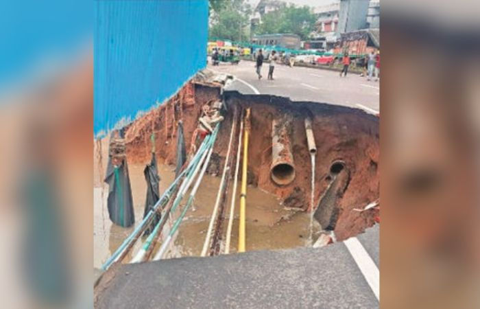 AMC issues notice revokes builder permit after road caves in near Anupam Cinema
