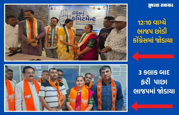 ભાવનગરમાં હાઈ વોલ્ટેજ ડ્રામા: કોંગ્રેસમાં જોડાયાના 3 જ કલાકમાં પૂર્વ કોર્પોરેટરની ભાજપમાં ઘરવાપસી, જુઓ શું કારણ આપ્યું 1 - image