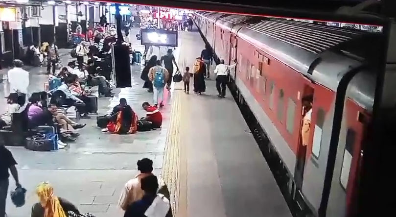 Surat railway cop saves passenger from falling under moving train 