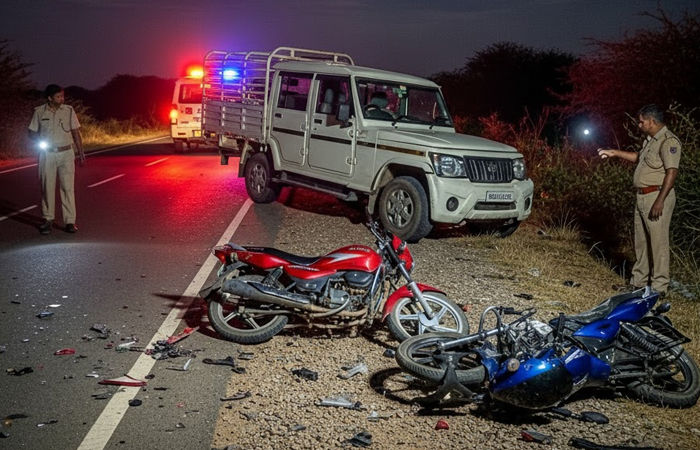 ગીર સોમનાથમાં ઉના નજીક બેફામ બોલેરોએ બે બાઈકને ફંગોળી, બે સગા ભાઈ સહિત ત્રણના મોત 1 - image