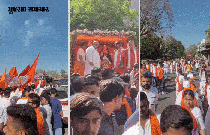 અમદાવાદમાં રંગેચંગે નીકળી રામ નવમીની શોભાયાત્રા, સાંસ્કૃતિક ઝાંખી, કરતબો અને ટેબ્લો આકર્ષણનું કેન્દ્ર 3 - image