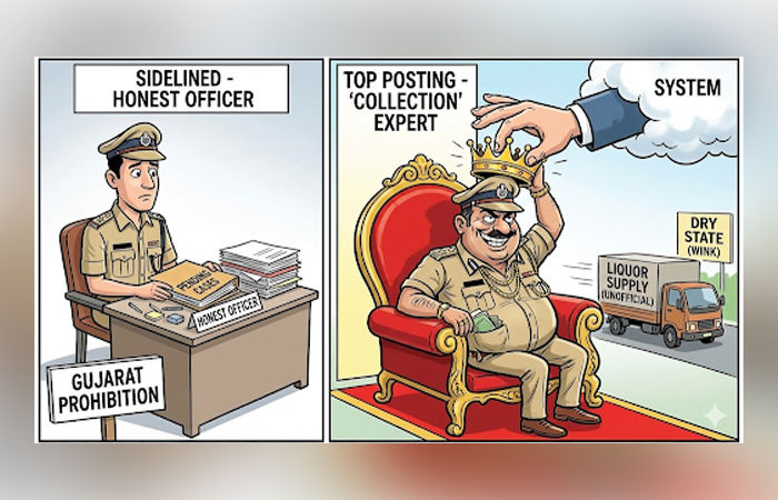 ભાજપ શાસનનો અસલી ચહેરો- ઈમાનદાર પોલીસને સાઈડલાઈન, હપ્તા ઉઘરાવનારાને ટોપ પોસ્ટિંગ 1 - image