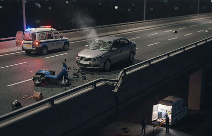 અમદાવાદના રાણીપમાં કારચાલકે એક્ટિવા પર જતા દંપતીને ટક્કર મારતા બ્રિજ પરથી પટકાતા મોત 1 - image