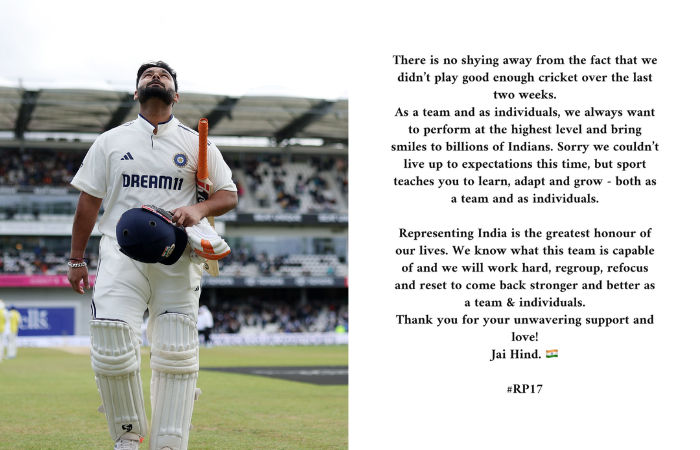 Pant pens apology after 0-2 whitewash: 'Sorry we couldn’t live up to expectations'