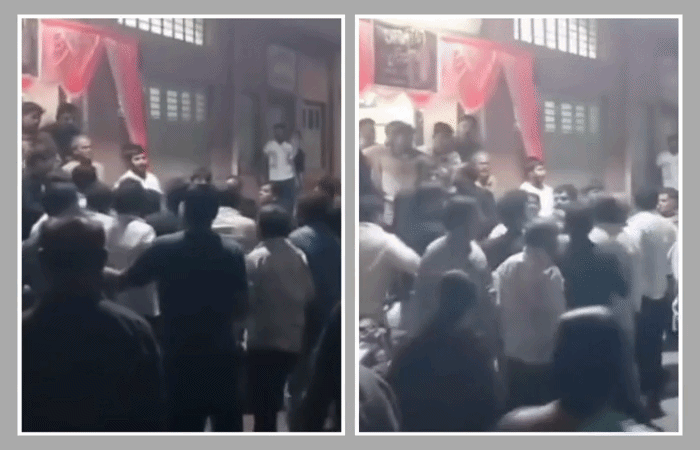 અમરેલી: લગ્ન પ્રસંગમાં ગાડીનો કાચ તૂટતા જામ્યા જંગના દ્રશ્યો, જેસીંગપરામાં સ્થાનિકો અને જાનૈયાઓ વચ્ચે ઝપાઝપી 1 - image