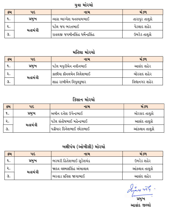 ગુજરાતના 3 જિલ્લાના ભાજપ સંગઠનમાં મોટા ફેરબદલ! જુઓ કયા નેતાઓને સોંપાઈ જવાબદારી 3 - image