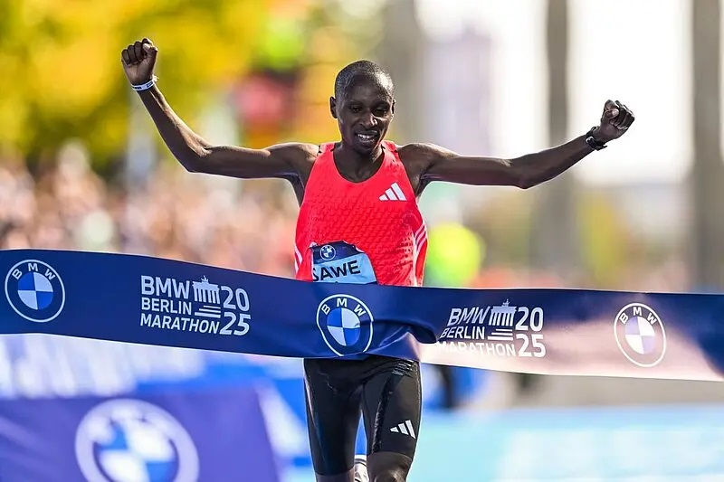 Kenya's Sabastian Sawe breaks marathon world record at London Marathon