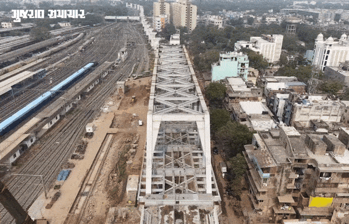 અમદાવાદ મેટ્રો ટનલ પર બુલેટ ટ્રેન માટે 100 મીટર લાંબો સ્ટીલ બ્રિજ તૈયાર, જાણો કેમ ખાસ છે આ 13મો બ્રિજ 1 - image