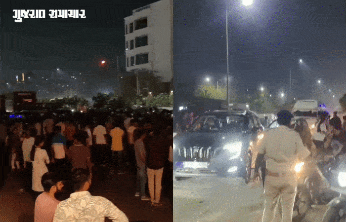 અમદાવાદનો એસપી રિંગ રોડ ચક્કાજામ, વૈષ્ણોદેવીથી ઝુંડાલ જતા આવતો ડિવાઇડર કટ બંધ કરાતા સ્થાનિકોમાં રોષ 1 - image