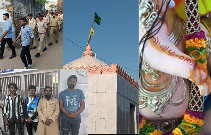 કચ્છમાં સુરતવાળીઃ જડોદર કોટડા ગામે ગણેશ મૂર્તિ ખંડીત, દેરી ઉપર લીલી ધજા 1 - image