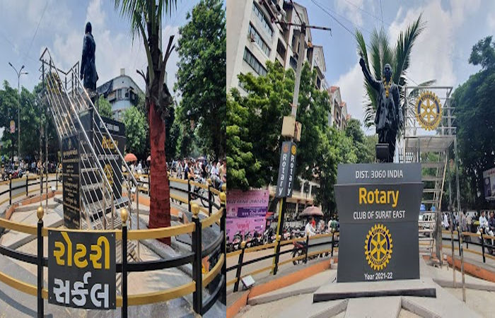 માનગઢ ચોક સર્કલનું રોટરી ક્લબે ડેવલપ કરવા સાથે નામકરણ પણ કરી દેતા વિવાદ સર્જાયો 2 - image