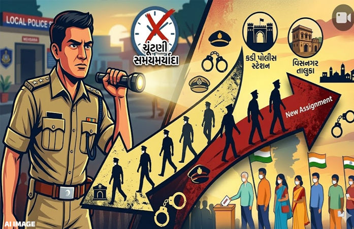 સ્થાનિક સ્વરાજની ચૂંટણી વચ્ચે મહેસાણામાં 18 પોલીસ ઈન્સ્પેક્ટરની આંતરિક બદલી 1 - image