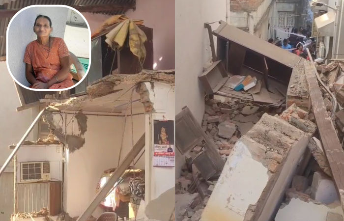 અમદાવાદના ઘી કાંટામાં નવતાડની પોળમાં મકાન ધરાશાયી થતાં 3 લોકો દટાયા, વૃદ્ધ મહિલાનું મોત 2 - image