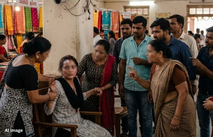 અમદાવાદ: વેજલપુરના ગાંધી હોલ નજીક મહિલા પર જીવલેણ હુમલો, ખરીદી કરવા આવેલી મહિલા ઈજાગ્રસ્ત 1 - image