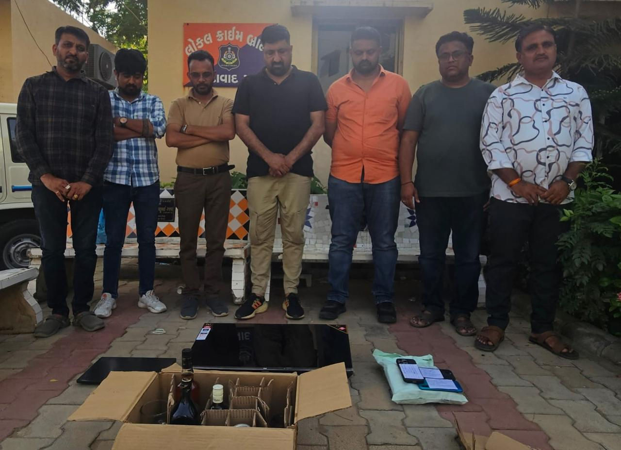 Seven held after Ahmedabad LCB busts betting and booze party during IPL match