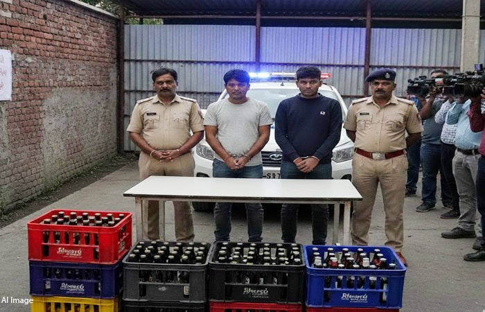 વડોદરાના દુમાડ પેટ્રોલપંપ સામે SMCની રેડ, 13 લાખના દારુના જથ્થા સાથે 3 ઝડપાયા, 8 વોન્ટેડ 1 - image