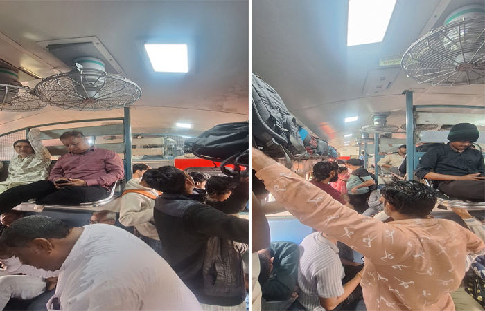 ટ્રેનોમાં ક્ષમતા કરતા વધુ મુસાફરો : સોશિયલ મીડિયા પર મુસાફરોનો આક્રોશ 1 - image