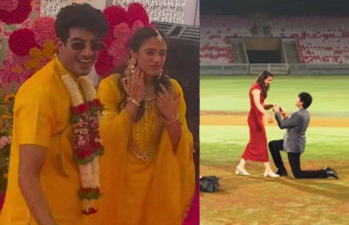 સ્મૃતિ મંધાનાના લગ્ન: પલાશે ક્રિકેટ પિચ પર કર્યું પ્રપોઝ, હલ્દી સેરેમનીમાં સાથી ખેલાડીઓનો ડાન્સ 1 - image