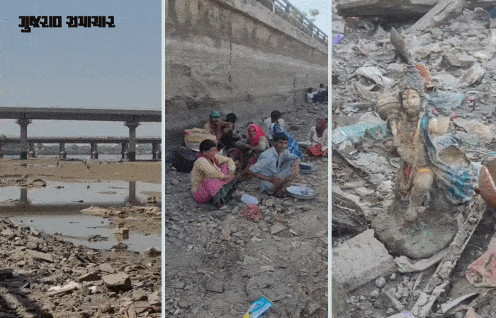 સાબરમતી ખાલી થતાં જ 'ખજાના'ની શોધ: એક તરફ ગંદકી અને ખંડિત મૂર્તિઓ, બીજી તરફ મળ્યા રાજાશાહી વખતના સિક્કા 2 - image