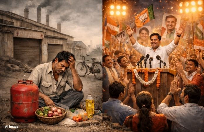 પ્રજા મોંઘવારીથી ત્રસ્ત અને રાજકીય પક્ષો ચૂંટણીમાં મસ્ત! આર્થિક મંદીમાં ફેક્ટરી-કારખાના ઠપ 1 - image
