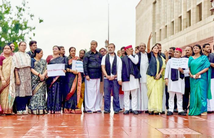 Parliament disrupted again as Oppn continues to protest over Bihar SIR NDA calls it hypocrisy   