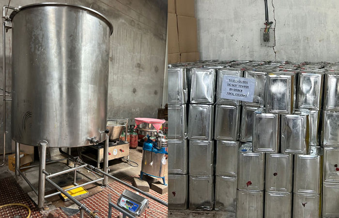 બનાસકાંઠાના ચંડીસરમાં ભેળસેળયુક્ત ઘીની ફેક્ટરી પકડાઈ, રાજ્યમાં રૂ.1.8 કરોડનો શંકાસ્પદ ઘીનો જથ્થો જપ્ત 2 - image