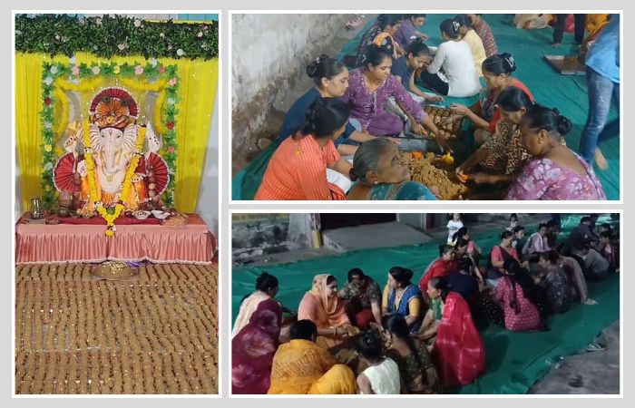જામનગરમાં ગણપતિ દાદાને ધરાવાયો 17,551 લાડુનો મહાભોગ, સતત 21 વર્ષથી ચાલતી પરંપરા યથાવત્ 1 - image