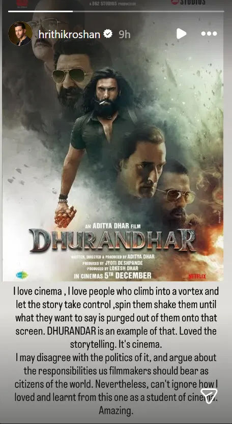 હૃતિક રોશને પહેલા 'ધુરંધર' પર ઉઠાવ્યા સવાલ, પછી ભરપેટ વખાણ કર્યા! લોકોએ ઉડાવી મજાક 2 - image