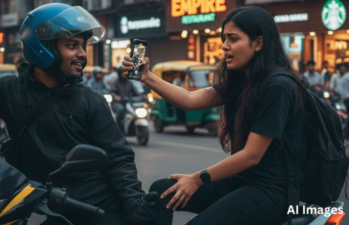 'ભાઈ આવું ના કરશો..', બેંગ્લુરુમાં બાઈક રાઈડરે કરી શરમજનક હરકત, યુવતીએ કેમેરામાં કેદ કરી ઘટના 1 - image