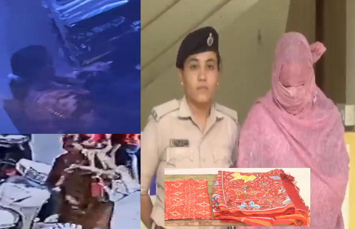 અમદાવાદમાં શૉ-રૂમના ઉદ્ધાટનના દિવસે જ ચોરી, મહિલા મોંઘાભાવના બે પટોળા ઉઠાવી ગઈ 1 - image