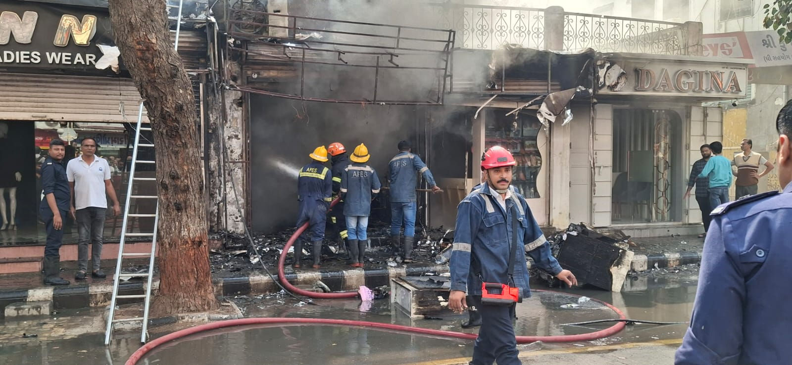 Fire breaks out at shop near Prabhat Chowk in Ghatlodia, 4 fire tenders rush to spot 