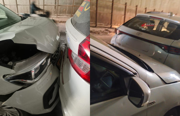 Six-vehicle collision at Zundal underpass, traffic restored after jam