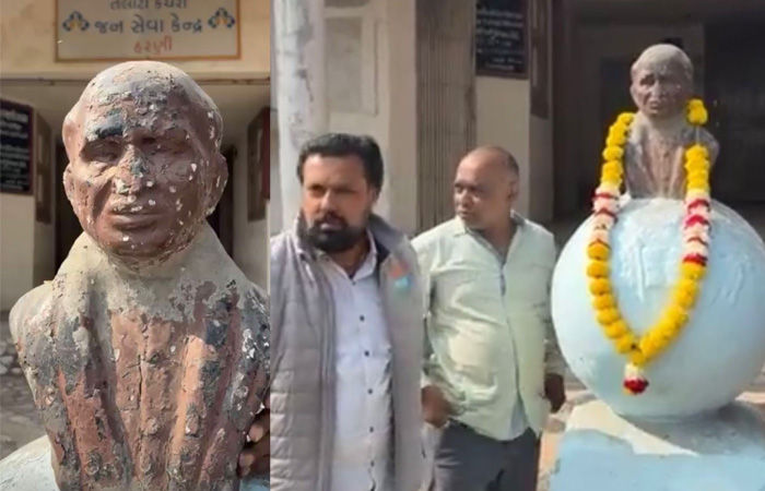 તલાટી ઓફિસના પ્રાંગણમાં સરદાર પટેલની પ્રતિમાની બિસ્માર હાલત 1 - image