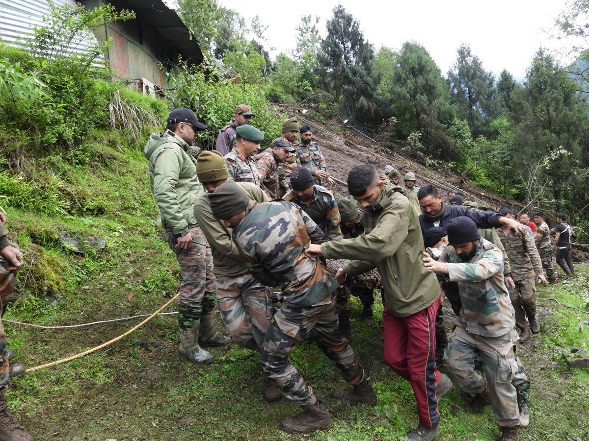 Sikkim 3 dead as landslide strikes Indian Army camp rescue ops underway 