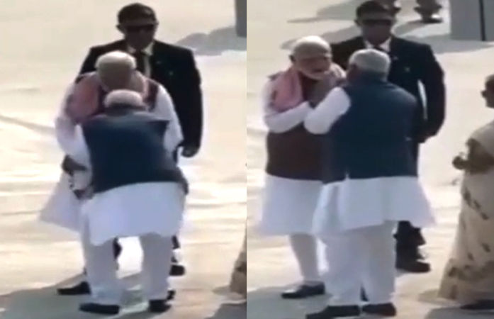 CM નીતિશ કુમાર PM મોદીને પગે લાગ્યા... શપથગ્રહણ બાદ પટના એરપોર્ટનો Video Viral 1 - image