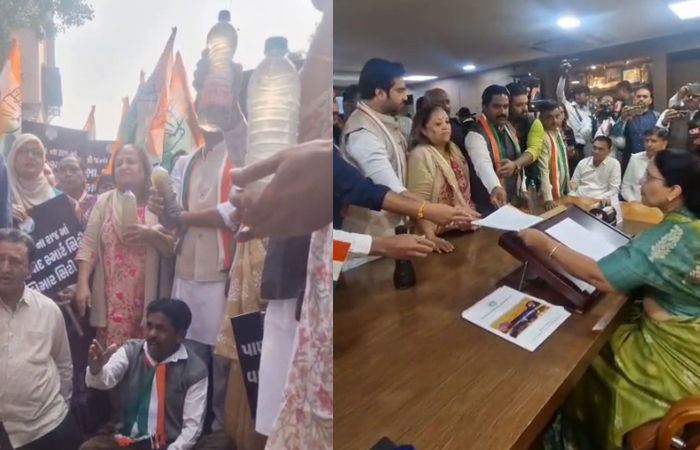 અમદાવાદીઓ માટે ગંદુ પાણી: કોંગ્રેસના નેતાઓએ પ્રદૂષિત પાણી મુદ્દે મેયર બંગલૉ પહોંચીને કર્યો હલ્લાબોલ 2 - image