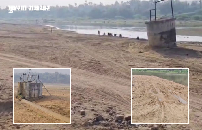છોટાઉદેપુરમાં નગરપાલિકાના વોટર વર્કસ પાસે ગેરકાયદે રેતી ખનનથી પાણીના સ્તર ઘટ્યા, નગરજનો તરસ્યા 3 - image